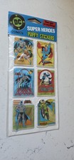 Vintage - 6 DC Super Heroes Puffy Stickers 1988 Sealed Superman Batman Robin BC