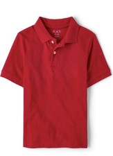 The Children's Place Boys' Uniform Short Sleeve Pique Polo Red Size S New W/Tag