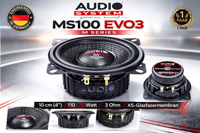 Audio System MS100 EVO3 Mitteltöner 10 cm (4'') Kickbass Auto Lautsprecher 1 Paar