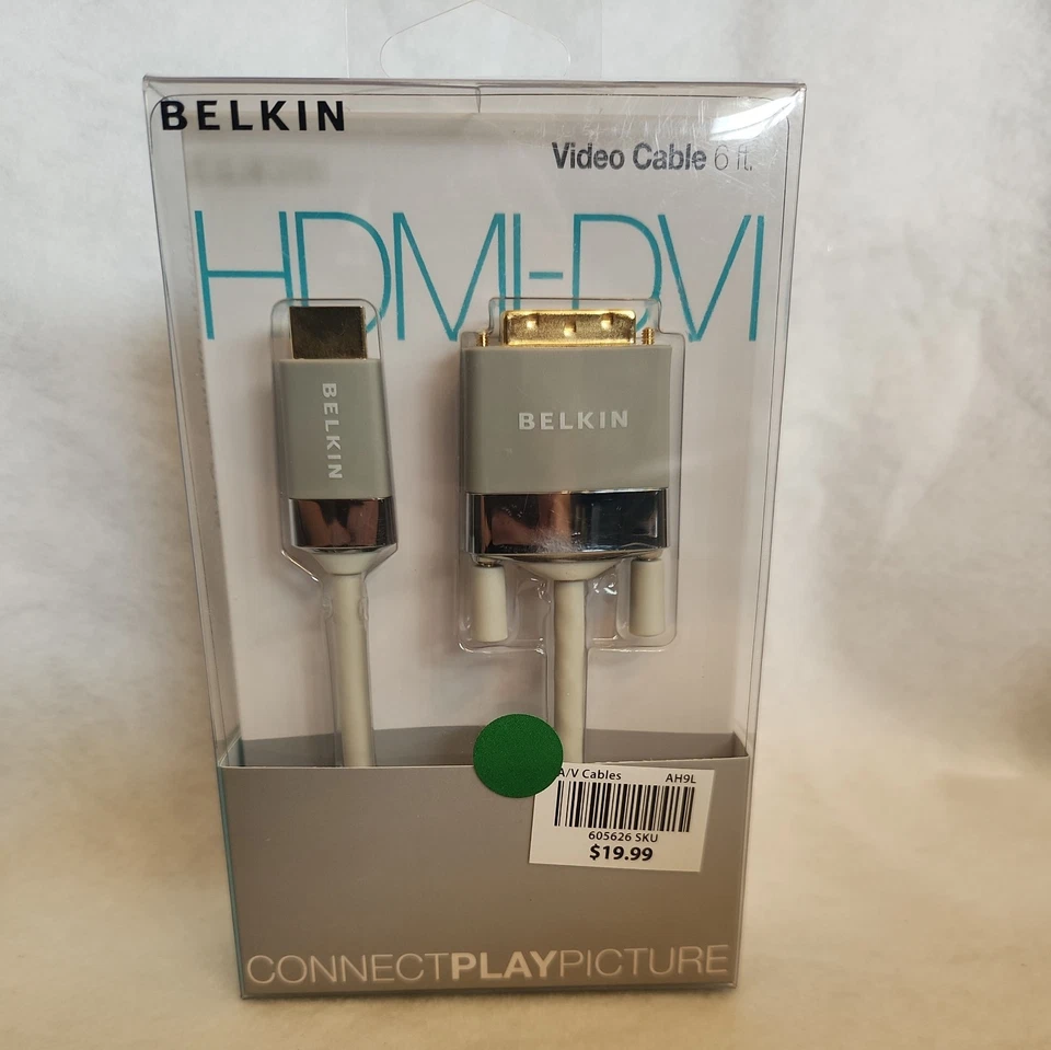 Belkin HDMI to DVI 6ft Video Cable with 24K Gold Connectors - New Sealed in Box - Image 2 of 3