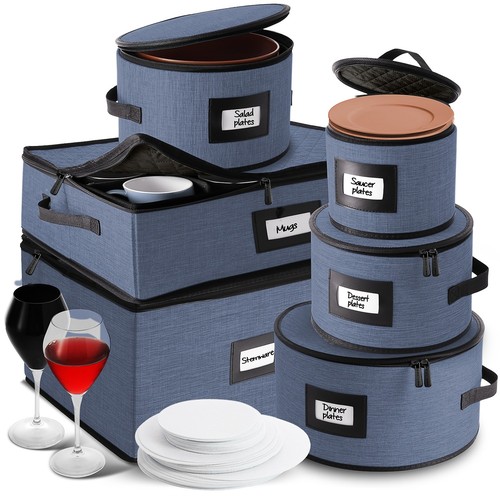 China Dinnerware Storage Sets Hard Shell Flatware, Plates & Cups Storage Holders - Picture 27 of 31