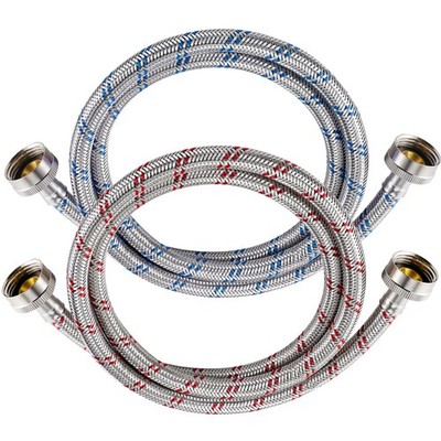 Yejesiy 4 Ft Washing Machine Hoses, 2 Packs Premium Stainless Steel Washer Ho...