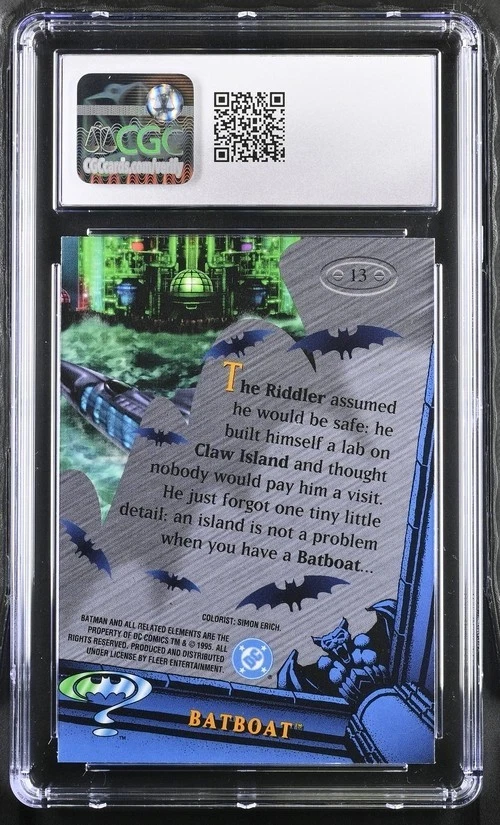 1995 BATMAN FOREVER METAL - FLEER - BATBOAT - CGC 10 GEM MINT - POP 1 - Image 2 of 2