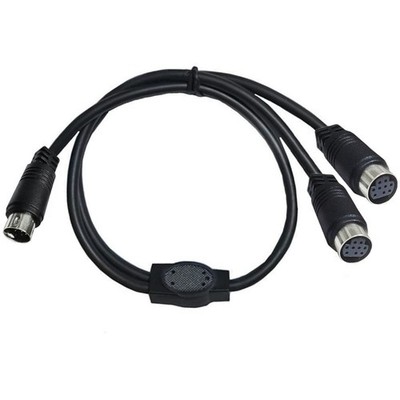 S Video Splitter Cable 9 Pin Mini DIN Male to Dual Female Adapter