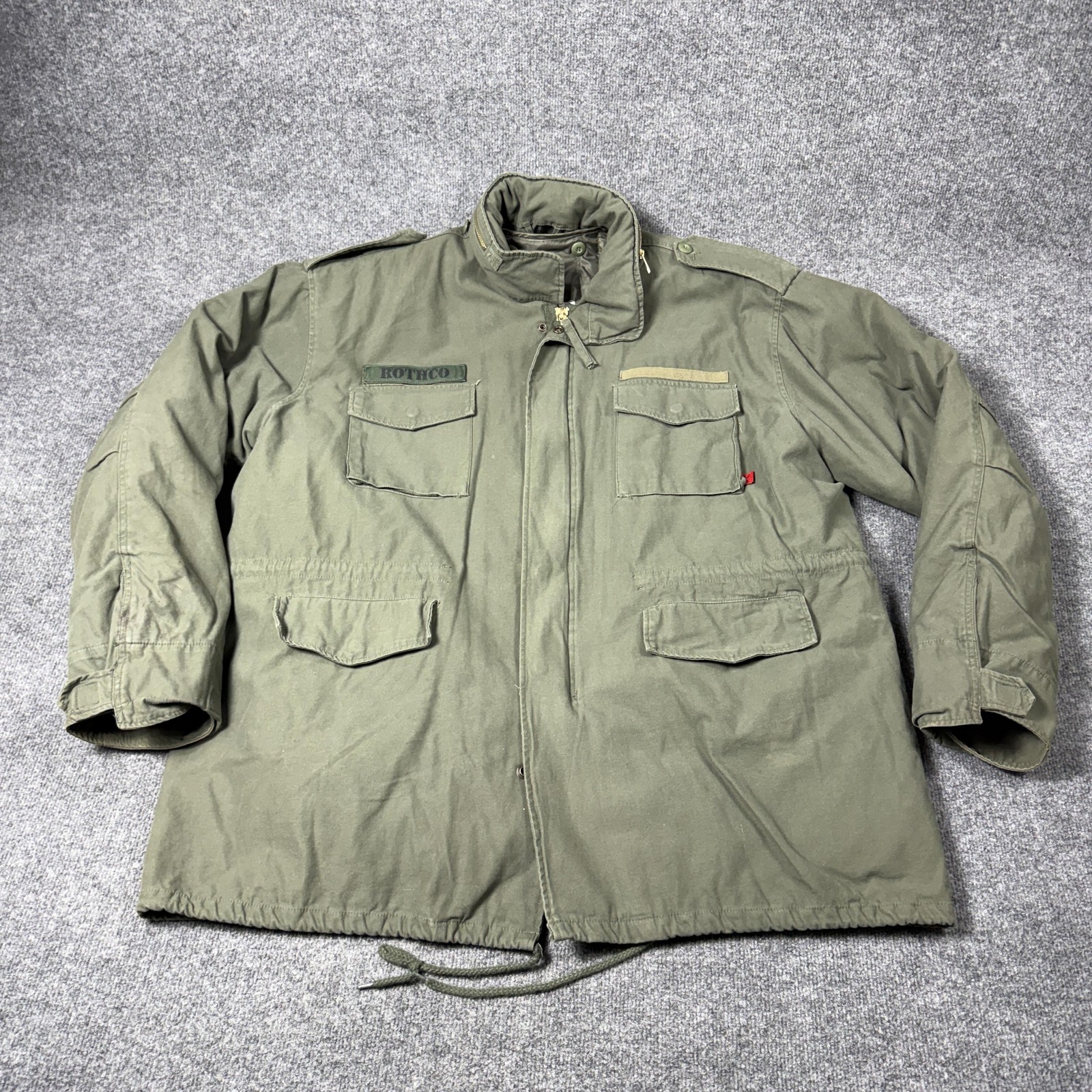 Mens 3xl Green Military Full Zip Insulated Liner Army
