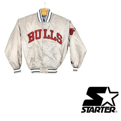 Vintage Starter Chicago Bulls Button Front Satin Varsity Jacket