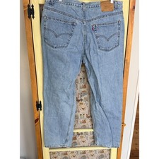 Vintage Levis 550 Relaxed Fit Mens Jeans 40x30 Light Wash Blue Made in USA Denim