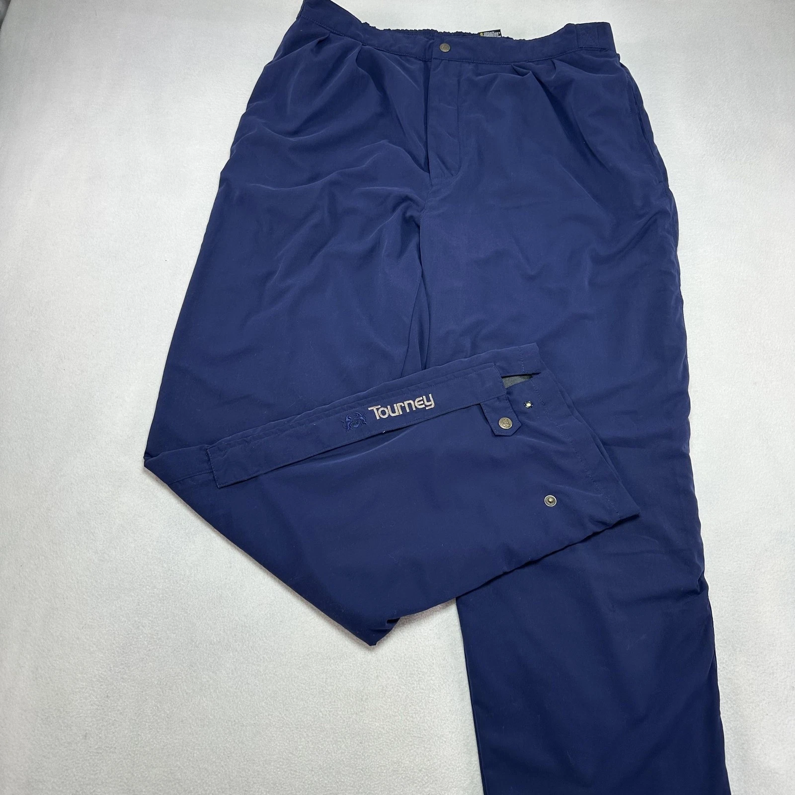 Tourney Pants Mens Large Blue GORE-TEX Waterproof Rain Golf Zip Leg Outdoor