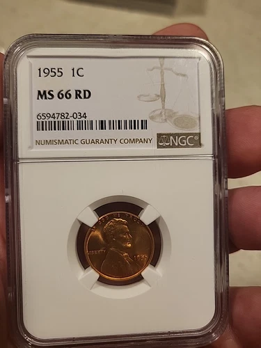 1955 Lincoln Wheat Cent 1c - NGC GRADED MS66 RD - BETTER DATE