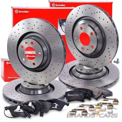 BREMBO XTRA SPORT-BREMSSCHEIBEN +BELÄGE VORNE+HINTEN FÜR AUDI A6 C6 4F