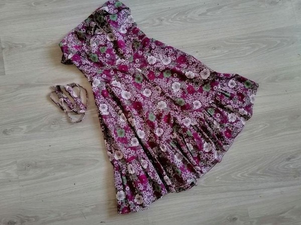 Women Laura Ashley Dress Purple Cotton M