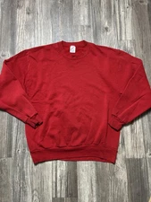 Jerzees Sweatshirt Mens Large Red Crewneck Pullover Blank Russell Athletic