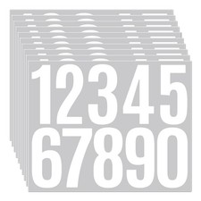 10 Sheets Mailbox Number Stickers 3 Inch - Self-Adhesive Vinyl 3 inch, White