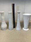 Vintage Milk Glass Vase Lot Of 4 Different
