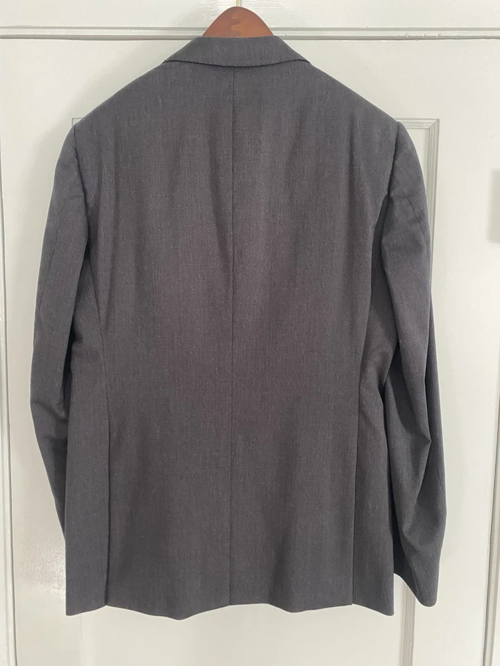 L.B.M. Terno masculino 1911 36R lã cinza carvão fino 2 peças feito na Itália reparo - Imagem 2 de 4