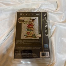 70-65171 Gold Collection Stacked Tea Cups Advanced Counted Cross Stitch Kit, ...