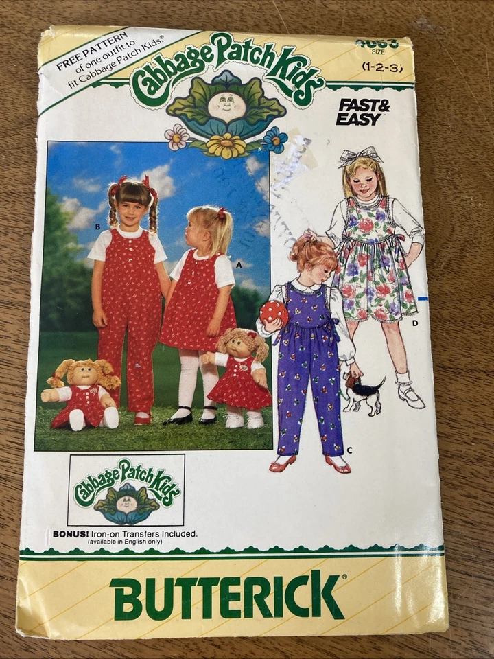 Two Vintage 1980s Butterick Cabbage Patch Kids Sewing Patterns With Decals Uncut - Image 2 of 4