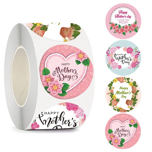 500pcs Happy Mother's Day Gift Tag Sticker Roll 1inch, Mother  - Picture 1 of 8