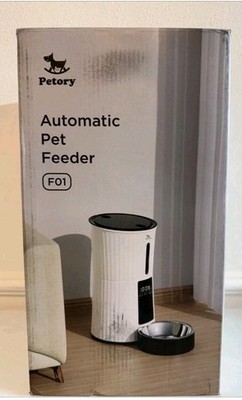 Petory F01 Portable Wi-Fi Automatic Pet Feeder White New In Box Open Box
