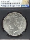 1923 Peace Silver Dollar Original Bag Fragment MS63 NGC