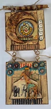 Original Mixed Media Collage/Assemblage Circus Wall Art, 12.5" Tall, Signed