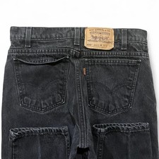 VTG Levi's 550 Jeans Men's 29x34 Black Denim Orange Tab Relaxed Tapered Leg 90s