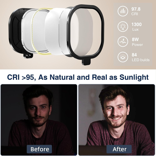 2Pcs Desktop Video Conference Lighting for Zoom Meeting, Computer, Laptop, Work - 第 7/9 張圖片
