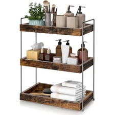 3-Tier Bathroom Countertop Shelf, Wood Spice Rack Organizer for Kitche