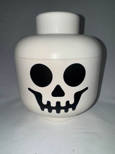 LEGO Small White Skeleton Skull Storage Head Container Halloween