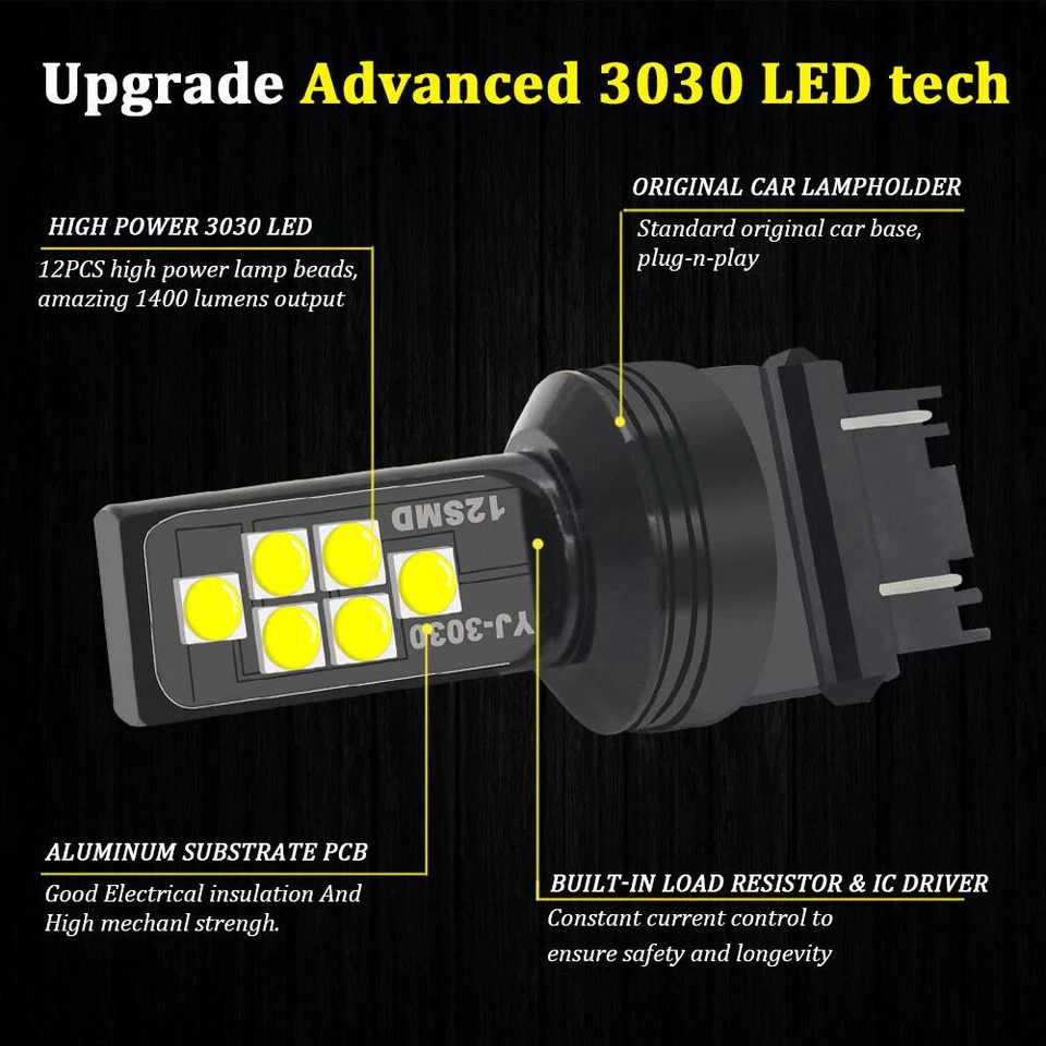 3157 15w High Super Bright Car LED Bulbs 3030 SMD Turn Signal/Brake/Tail Lights - Image 3 of 4