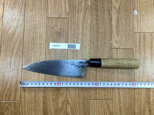 Japanese Chef's Kitchen Knife DEBA Vintage BLUE STEEL from Japan 164/312mm AA912 - Picture 5 of 17