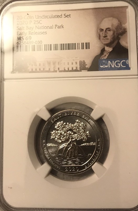 2020 P Salt Bay NP Quarter 25c NGC MS 69