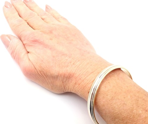 Rare! Cartier 18k Tricolor Gold Slip-On Bangle Bracelet 1990 - Picture 7 of 10