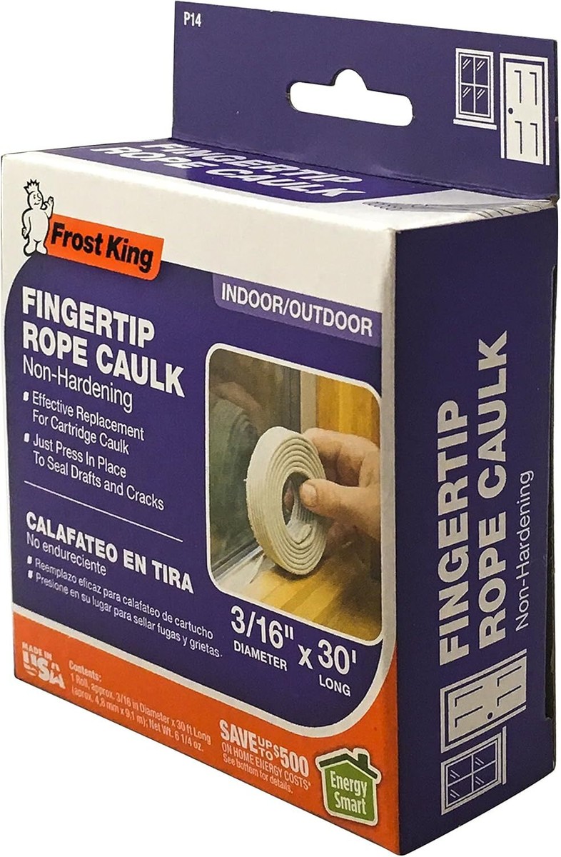 Window Caulk Rope Big Stretch Caulk Frost King Rope Caulk - 30ft Grey Sealant For Cracks ...