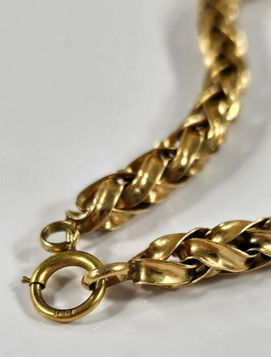 PULSERA ORO 14K TRENZADO ESLABÓN TEJIDO 22 gramos 7,75" 6mm Ancho Amarillo - Imagen 4 de 5