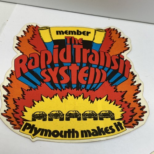 2 VINTAGE ORIGINAL PLYMOUTH DUSTER /MEMBER CHRYSLER CORP STICKER DECALS 1970s - Picture 8 of 10