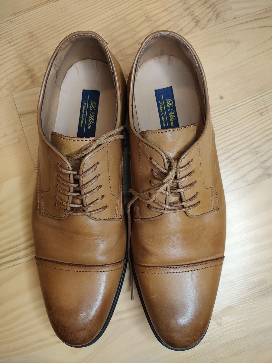 Men’s Tan Dress Shoes, Size 10 Bruno Marc Mens Casual Shoes Round Toe Classic Lace-up  main image 2