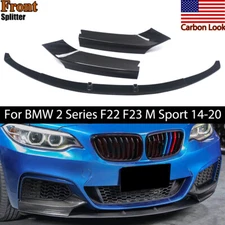 For 14-21 BMW 2 Series F22 F23 M Sport MP Style Front Bumper Lip Carbon Painted