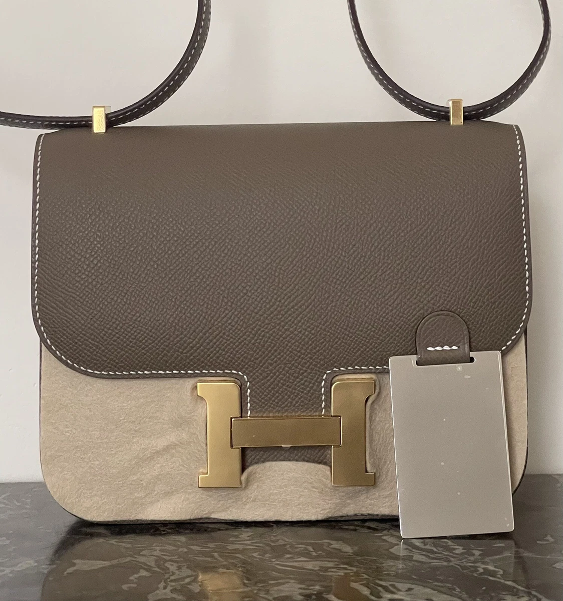 Hermes Constance 18 Etoupe Epsom Gold Hardware