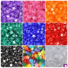 BeadTin Transparent 13mm Star Pony Beads (250pcs) - Color choice