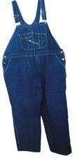 Key Imperial Jean Bib Overalls 52 Dark Wash Men Patched GUC