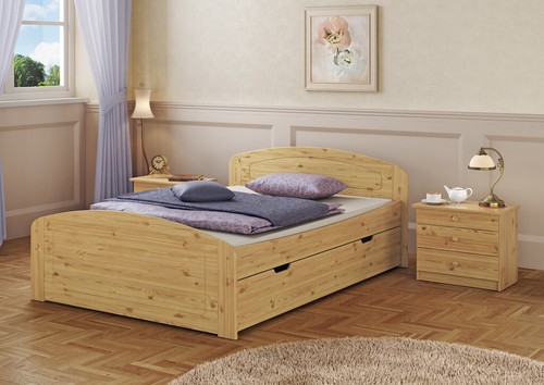 Funktionsbett Doppelbett Bettkästen 140x200 Bett Holzbett Zubehör wählbar - Bild 9 von 14
