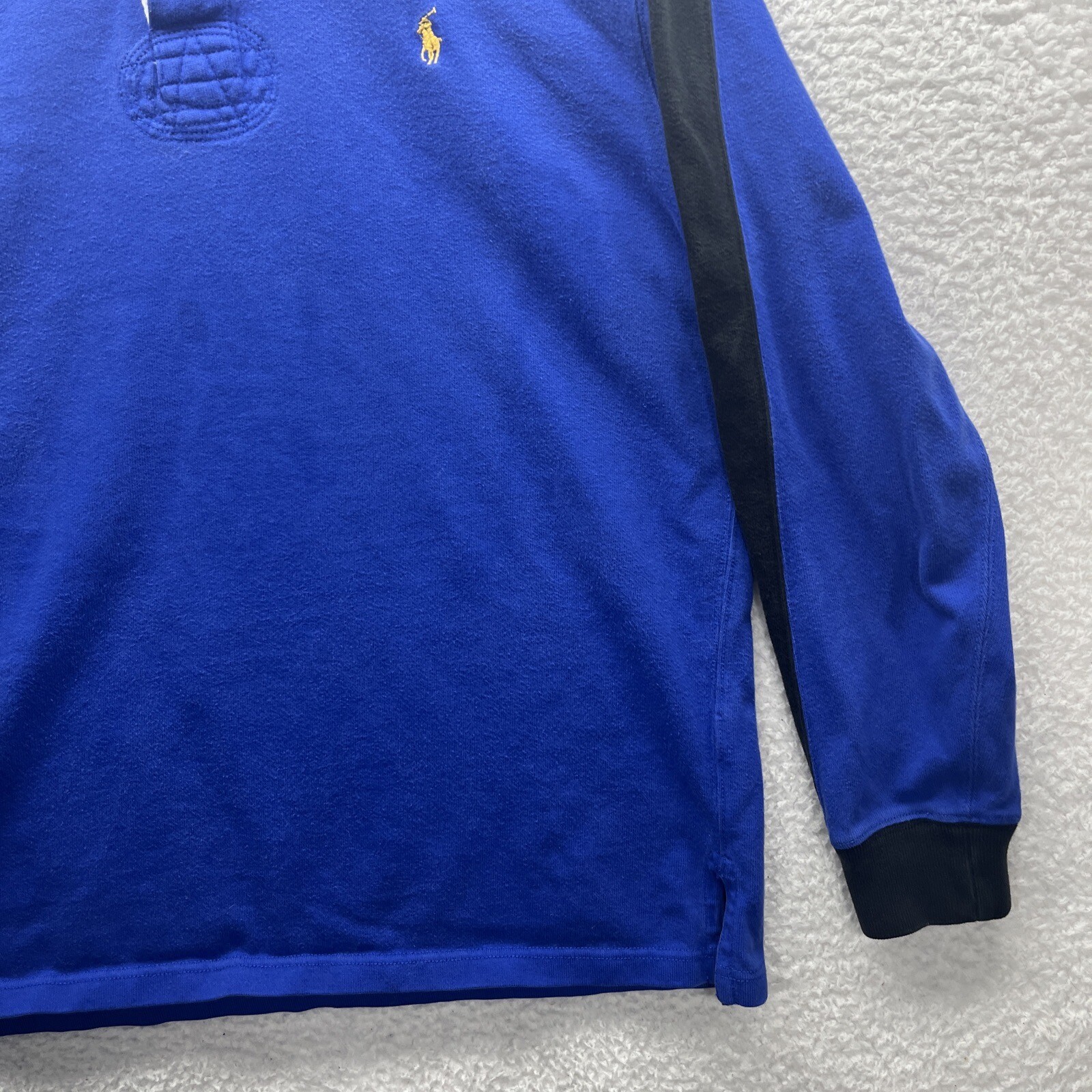 Polo Ralph Lauren maglione uomo piccolo blu 1 4 bottoni pony pullover trafilato