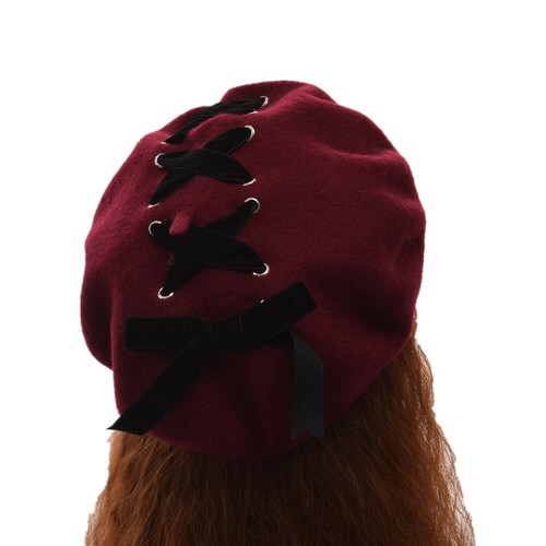 Lolita Girl Vintage Lace-up Hat Beret 