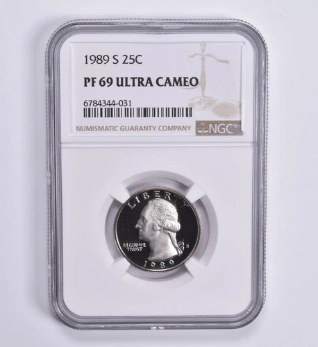 PF69 UCam 1989-S Washington Quarter 25c NGC Brown Lbl