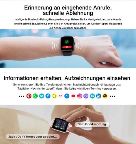 Blackview R30 Smartwatch Fitnessuhr Armbanduhr Pulsmesser Uhr für Android iOS - Zdjęcie 12 z 15