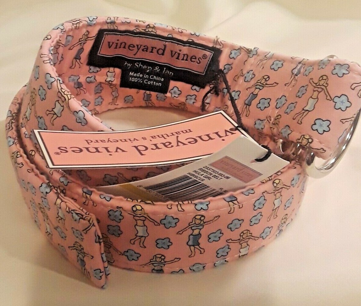 Vineyard Vines Hula Girl ribbon belt M Hibiscus D ring | eBay