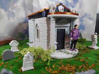 1:24 (half scale) crypt. high detail, with coffin, perfect for a halloween doll