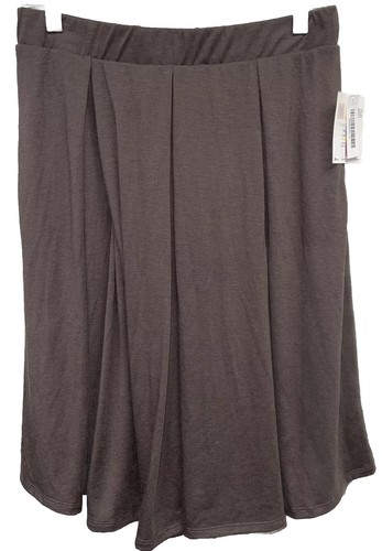 NEW LuLaRoe Large SOLID DARK CHOCOLATE BROWN Knit Madison Pocket Skirt