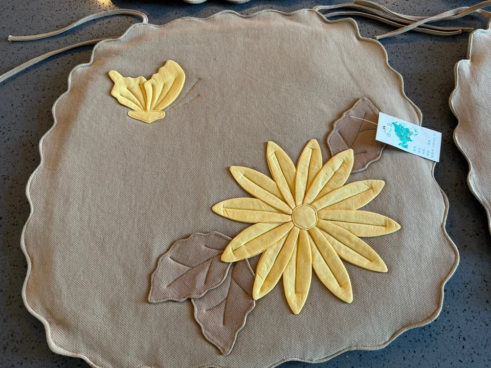 Cojines de Silla con Fundas de Cremallera Extraíbles Apliques Diseños Juego de 4 Almohadillas de Silla Foto 2 de 4